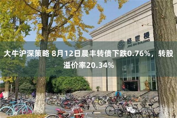 大牛沪深策略 8月12日晨丰转债下跌0.76%，转股溢价率20.34%